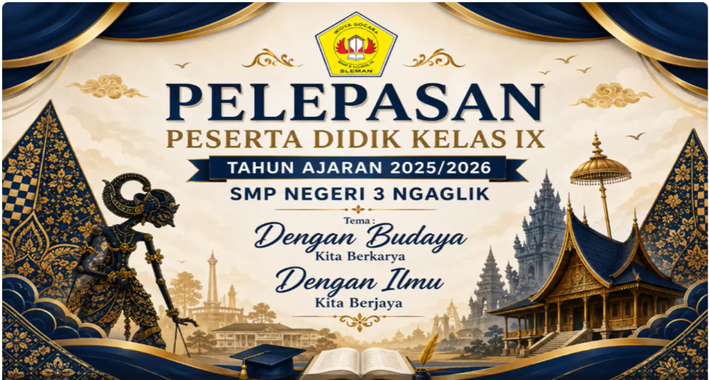 SMP Negeri  3 Ngaglik Gelar Prosesi Pelepasan 129 Siswa Kelas 9 Penuh Budaya dan Prestasi