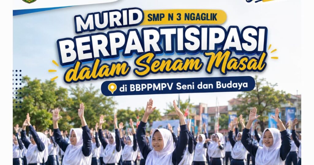 Semangat Bergelora, Siswa SMPN 3 Ngaglik Ikuti Senam Masal Hari Anak Nasional di BBPPMPV Seni dan Budaya